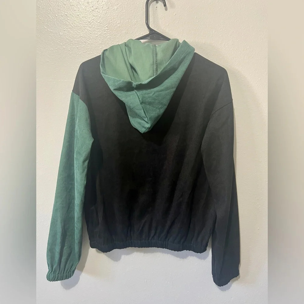 Colorblock Corduroy Hooded Shacket - Small - Picture 3 of 5